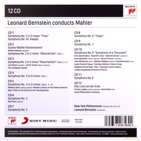 Leonard Bernstein: Leonard Bernstein Conducts Mahler [12CD]