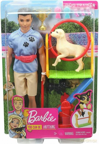 Lalka Barbie Ken Kariera Zestaw Trener Psów