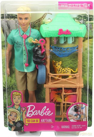 Lalka Barbie Ken Kariera Zestaw Weterynarz w ZOO