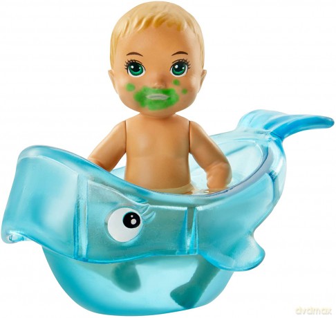 Lalka Barbie Skipper dziecko + akcesoria Kąpiel
