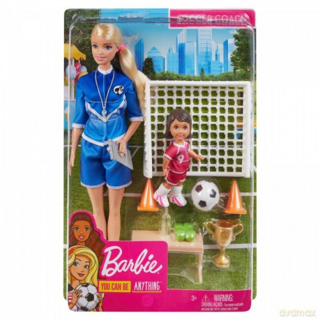 Lalka Barbie Trenerka piłki nożnej zestaw