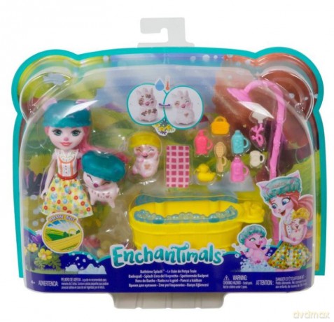 Lalka Enchantimals Kąpiel świnek zestaw