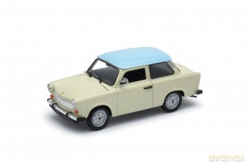 Model kolekcjoneski Trabant 601, kremowy z niebieskim dachem