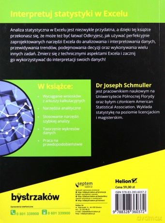 Analiza statystyczna w Excelu dla bystrzaków - Joshep Schmuller dr [KSIĄŻKA]