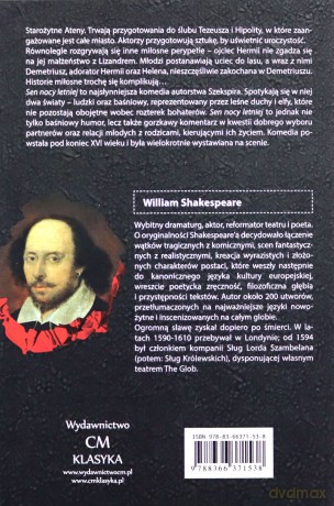 Klasyka literatury angielskiej. Sen nocy letniej - William Shakespeare [KSIĄŻKA]