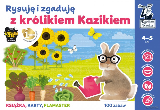 Rysuję i zgaduję z Królikiem Kazikiem. Kapitan Nauka - Bożena Dybowska, Anna Grabek [KSIĄŻKA]