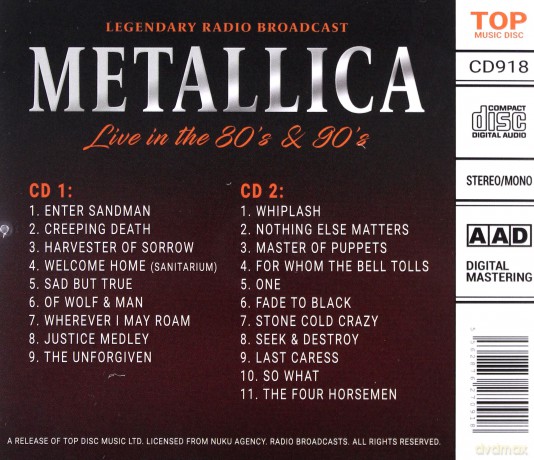 Metallica: Live In The 80s [2CD]
