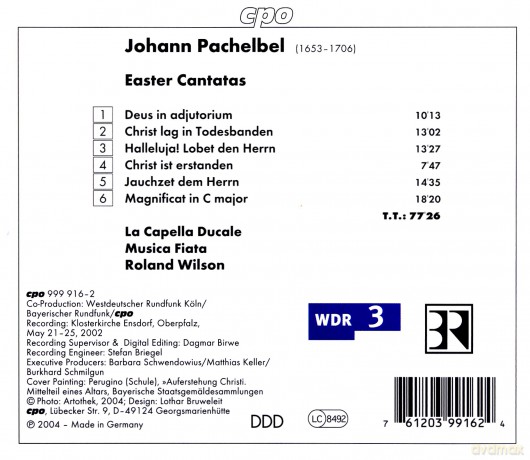 La Capella Ducalemusica Fiata: Pachelbeleaster Cantatas [CD]