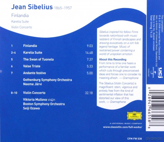 Viktoria Mullova Boston Symphony Orchestra Gothenburg Symphony Orchestra Seiji Ozawa Neeme Jarvi: Sibelius: Finlandia [CD]
