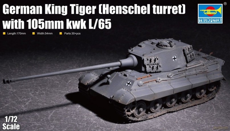 Plastikowy model do sklejania King Tiger w/ 105mm kWh (Henschel Turret)