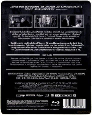 The Elephant Man (Człowiek słoń) (steelbook) [Blu-Ray 4K]+[2xBlu-Ray]