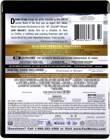 007 James Bond Casino Royale [Blu-Ray 4K]+[Blu-Ray]