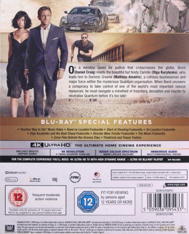 007 James Bond Quantum of Solace [Blu-Ray 4K]+[Blu-Ray]
