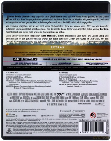 007 James Bond Skyfall [Blu-Ray 4K]+[Blu-Ray]