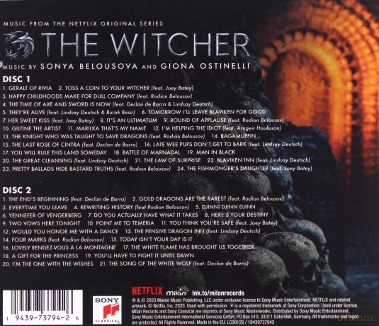 The Witcher soundtrack (Wiedźmin) (Sonya Belousova & Giona Ostin) [2CD]