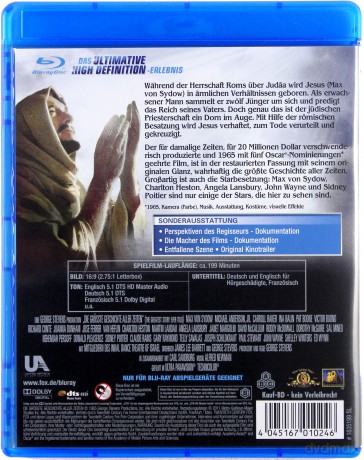 The Greatest Story Ever Told (Największa historia, jaką kiedykolwiek opowiedziano) [Blu-Ray]