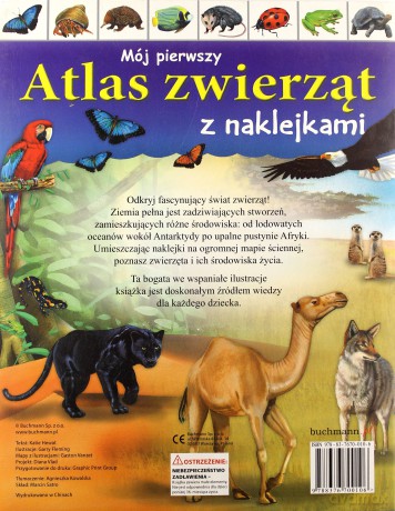 Mój pierwszy atlas zwierząt z naklejkami + mapa ścienna [KSIĄŻKA]