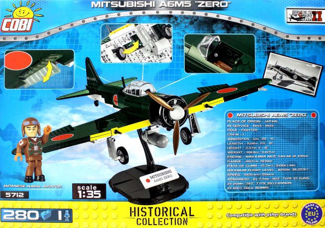 HC WWII (5712) Mitsubishi A6M5 "Zero" 280 el. [KLOCKI]