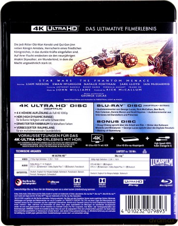 Star Wars: Episode I - The Phantom Menace (Gwiezdne wojny: Część I - Mroczne widmo) [Blu-Ray 4K]+[2xBlu-Ray]