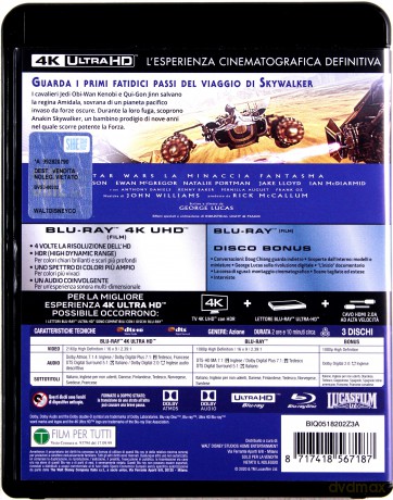 Star Wars: Episode I - The Phantom Menace (Gwiezdne wojny: Część I - Mroczne widmo) [Blu-Ray 4K]+[2xBlu-Ray]