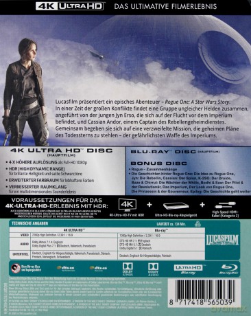 Rogue One: A Star Wars Story (Łotr 1. Gwiezdne wojny - historie) [Blu-Ray 4K]+[2xBlu-Ray]