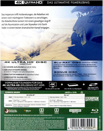 Star Wars: Episode VI - Return of the Jedi (Gwiezdne wojny: Część VI - Powrót Jedi) [Blu-Ray 4K]+[2xBlu-Ray]