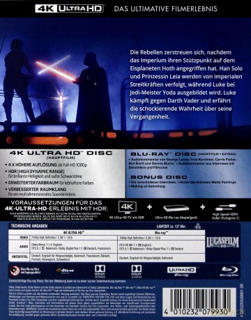 Star Wars: Episode V - The Empire Strikes Back (Gwiezdne wojny: Część V - Imperium kontratakuje) [Blu-Ray 4K]+[2xBlu-Ray]