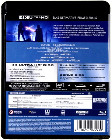 Star Wars: Episode V - The Empire Strikes Back (Gwiezdne wojny: Część V - Imperium kontratakuje) [Blu-Ray 4K]+[2xBlu-Ray]