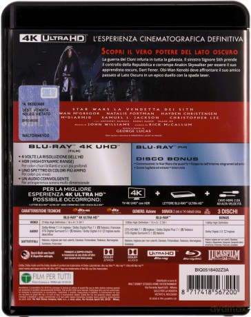 Star Wars: Episode III - Revenge of the Sith (Gwiezdne wojny: Część III - Zemsta Sithów) [Blu-Ray 4K]+[2xBlu-Ray]