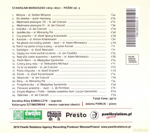 Pieśni Moniuszko vol. 3 [CD]