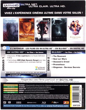Prometheus / The Revenant / Assassin's Creed / Kingsman: The Secret Service / The Martian (Limited) [BOX] [5xBlu-Ray 4K]+[5xBlu-Ray]