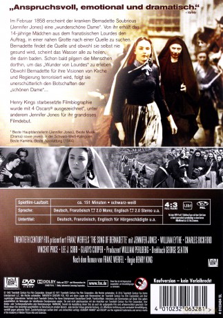 The Song of Bernadette (Pieśń o Bernadetcie) [DVD]