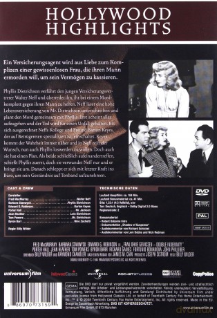 Double Indemnity (Podwójne ubezpieczenie) [DVD]
