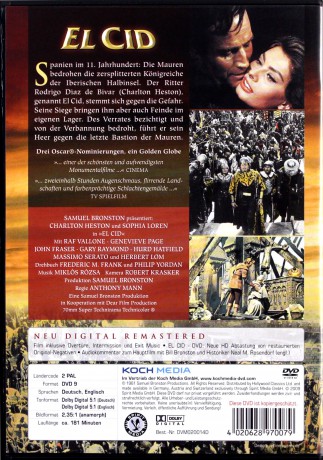 El Cid (Cyd) [DVD]