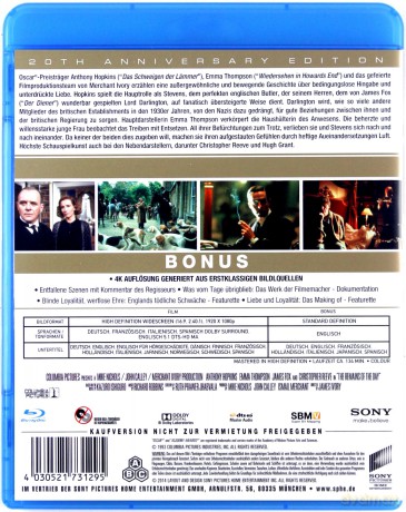 The Remains of the Day (Okruchy dnia) [Blu-Ray]