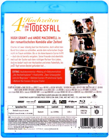 Four Weddings and a Funeral (Cztery wesela i pogrzeb) [Blu-Ray]
