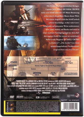 Master and Commander: The Far Side of the World (Pan i władca - Na krańcu świata) [DVD]