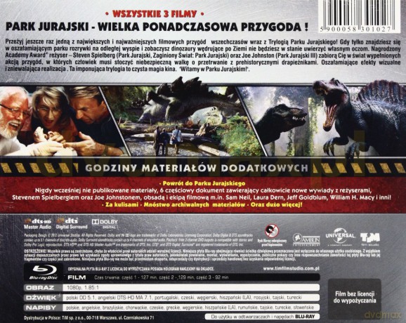 Park Jurajski Trylogia + TREX [BOX] [3Blu-Ray]