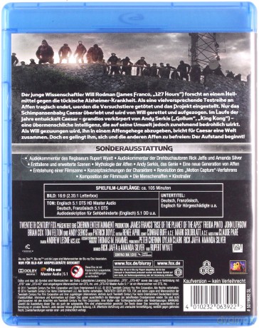 Rise of the Planet of the Apes (Geneza planety małp) [Blu-Ray]