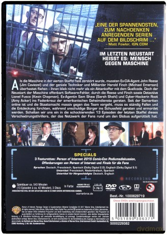 Person of Interest (Impersonalni Sezon 5) [3DVD]