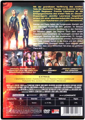 The Hunger Games: Catching Fire (Igrzyska śmierci: W pierścieniu ognia) [DVD]