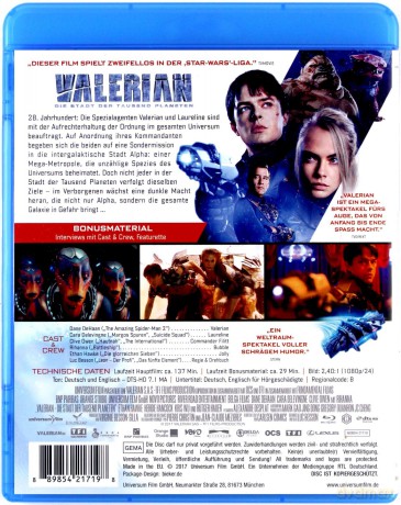 Valerian and the City of a Thousand Planets (Valerian i miasto tysiąca planet) [Blu-Ray]