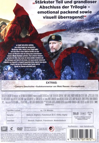 War for the Planet of the Apes (Wojna o planetę małp) [DVD]
