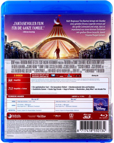 Dumbo (Disney) [Blu-Ray 3D]+[Blu-Ray]