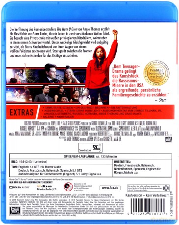 The Hate U Give (Nienawiść, którą dajesz) [Blu-Ray]