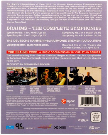 Johannes Brahms (1833-1897): Symphonien Nr.1-4 [Blu-Ray]