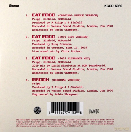 King Crimson: Cat Food (50th Anniversary Edition) [CD]