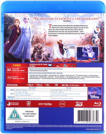 Frozen II (Kraina lodu II) (Disney) [Blu-Ray 3D]+[Blu-Ray]