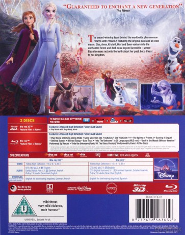 Frozen II (Kraina lodu II) (Disney) [Blu-Ray 3D]+[Blu-Ray]