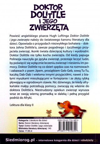 Doktor Dolittle i jego zwierzęta - Hugh Lofting [KSIĄŻKA]